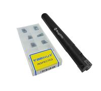 Buyohlic Indexable End Mill 25mm | Shoulder Milling Cutter | APKT1705 10 Carbide Inserts Free (Diameter 25mm-Ren 200mm-25mm Shank)