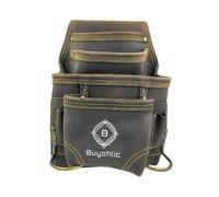 Buyohlic Leather Tool Bag Pouch for Drywall Contractors, Oil-Tanned Belt Pouches with Hammer Loop, Tool Organizer