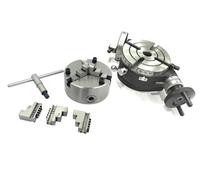 Buyohlic MT2 Center Bore Tilting Rotary Milling Table With 100 mm 3 Jaw Chuck Self Centering Chuck (With 3'' Inch Rotary Table)