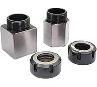 Buyohlic Precision ID ground blue matched ER-32 collet chuck block adapter for CNC Lathe (Set of Both)
