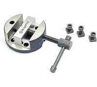 Buyohlic Round Vise Vice for 3" & 4" Rotary Table + 3 Fixing Tee Nut-Milling Tool (100mm Vice)