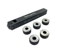 Buyohlic Single wheel knurling tool holder with 5 spare HSS knurls (16 x 16 x 100 mm)