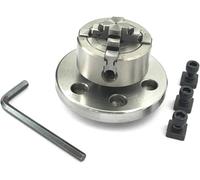 Buyohlic Small Chucks for 3" I 80 mm & 4" Inch I 100 mm Rotary tables with Steel Back Plates and Mini Lathes (50 mm 4 jaws dog independent chuck M14 x 1)