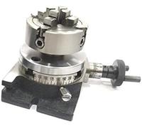 Buyohlic Small Rotary Table With 70 mm 4 Jaw Independent Chuck and back Plate (3"/ 80 mm Regular)