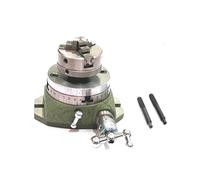 Buyohlic Small Watchmaker 2-3/4" (2.75 Inch) Rotary Table Milling Machine Tools (2 Slot+ 50MM 3 Jaw Self Centering w/Back Plate)