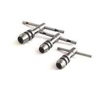 BUYOHLIC T-Handle Tap Wrench Set of 3 Pcs, 1/16" to 1/2" Solid Collet Jaws for Tapping & Reaming