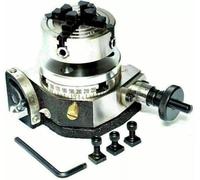 Buyohlic Tilting Rotary Table With 70 mm 4 Jaw Independent Chuck and back Plate (4"/ 100 mm Tilting)
