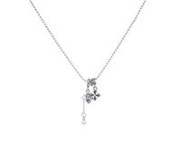 Buyongwant Vintage Necklace for Women Irregular Iris Flower Vase Design Y2k Blue Fashion Feature Jewelry Blue