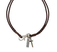 Buyongwant Weaving Necklace for Women Bracelet Brown Rope Irregular Y2k Cross Double-Layer Choker Niche Design Jewelry