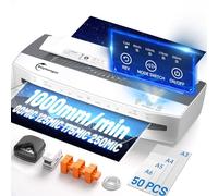 Buyounger 4-Roller A3 Laminator, 11 in 1 Cold & Thermal Heavy Duty Laminstor Machine, 60s Warm-up, LED Touch Panel, Smart Jam Prevention, Auto Shut-Off, 50 Laminating Sheets for Office School