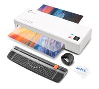 Buyounger Laminator, Laminator Machine with Hot and Cold Settings and 40 Pouches, 4 in 1 A4 laminator with Paper Trimmer and Corner Rounder, 9 Inches Personal Laminator for Home School Office