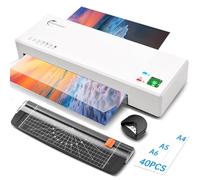 Buyounger Laminator with 40 Pouches, A4 Laminator Machine Thermal and Cold with Paper Trimmer & Corner Rounder, 9 Inches Laminating Machine for Home School Office