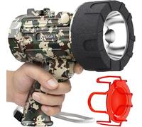 BUYSIGHT Rechargeable Flashlight 1500 Lumens - Waterproof - With Red Filter - Green Camouflage