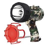 BUYSIGHT Rechargeable Spotlight,200000 lumensled Flashlight,IP67 Waterproof high Power Long Running searchlight Handheld Impact Resistant with Adjustable Stand and red Filter (Camouflage Green)