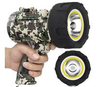 BUYSIGHT Rechargeable Spotlight Flashligh,Super High Lumen Hand held Spotlight Waterproof Flashlight Hunting floodlight with red Lens(Camouflage Green-COB)