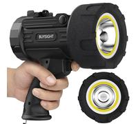 BUYSIGHT Rechargeable Spotlight Flashlight,1000,000 lumens Hand held Spotlight Waterproof Flashlight Hunting floodlight with red Filter (Graphite Black-COB), 006-COB