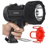 BUYSIGHT Rechargeable Spotlight Flashlight,300000 lumens Hand held Spotlight Waterproof Flashlight Hunting Lamp with red Filter (Graphite Black)