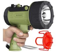 BUYSIGHT Rechargeable Spotlight Flashlight, 1000,000 lumens Hand held Spot Lights Waterproof led Flashlight Hunting Lamp with red Filter (Matcha Green)