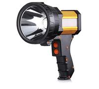 BUYSIGHT Rechargeable Spotlight,Spot Lights Hand held High lumens Large Flashlight Handheld Spotlight Lightweight and Super Bright Flashlight (Aluminium_Alloy Golden)