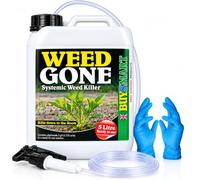 Buysmart Weed Gone Ready To Use Weed Killer Kills Weeds Down To The Roots 5L Jerrycan With Sprayer & Kasabona Blue Vinyl Gloves