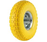 Buystarget 10 Inch 4.10/3.50-4 Solid Yellow PU Puncture Proof Tyre Pneumatic Wheelbarrow Wheels Sack Truck Trolley Wheel PU Foam Filled Sack for Truck Hand Cart Tyre 16mm Bearing