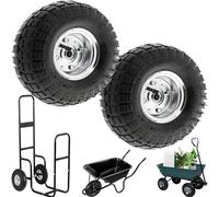 Buystarget 2x 10in Wheelbarrow Tyres Pneumatic Puncture Proof Solid Wheelbarrow Trailer Tires Garden Truck Wheel Replacement Tyre Trolley Wheel for Lawn Trolley Wagon Barrow Cart Trailer Truck