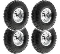 Buystarget 4x 10" Hand Truck Tyres 4.10/3.50-4 Solid Rubber Tyre PU Foam Filled Wheel Yellow Sack Tyre for Trolley Cart Sack Truck Wheel Barrow Replacement Wheel Puncture Proof 4 Pack
