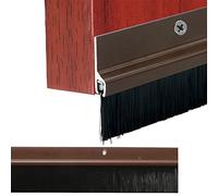 Buystarget 838mm Silver, Brown or Black Bottom of The Door Brush Seal Draught Excluder Strip Aluminium Bar Heat Seal Energy Saving Under Door (Brown)