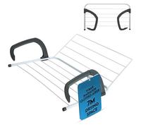 Buystarget 9 Bar Radiator Clothes Airer Foldable Extendable Clothes Drying Rack Towel Holder with Adjustable Arms Folds Flat for Easy Storage Durable Laundry Drying Rack 7 Meters of Drying Space