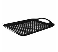 Buystarget Non Slip Serving Tray Lap Rubber Easy Grip Trays Food Drink Dinner Home Desk (Black)