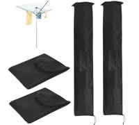 Buystarget Pack of 2 Rotary Washing Line Cover Clothes Airer Waterproof Parasol Cover Protector Protective Weather Resistant Garden Dryer (2X Black Rotary Cover,147 x 30 cm)