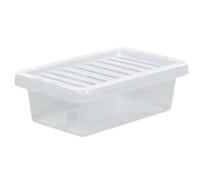 Buystarget Storage Box with Lid Large Plastic Storage Boxes Containers BPA Free Stackable Nestable Non Toxic Containers Transparent Kitchen Home Office Organisation Toys Shoes Parcel (6L Clear Lid)