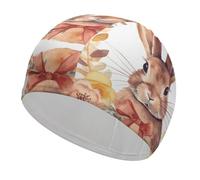 Buytruew Swim Cap for Women Men Swimming Cap High Elastic Bathing Cap Bunny Rosette Swimming Hats for Long Short Hair