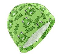 Buytruew Swimming Cap Cartoon Frog Green Adult Swim Cap Polyester