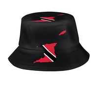 Buytruew Trinidad&Tobago Terrain Map Bucket Hat Unisex Sun Hat Fisherman's Hat Summer Travel Bucket Beach Sun Hat Black