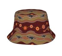 Buytruew Unisex Bucket Hat Australian Aboriginal Outdoor Sun Cap for Women Men Black