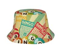 Buytruew Unisex Bucket Hat Bingo Game with Ball and Cards Fashion Sun Hat for Women Men Black