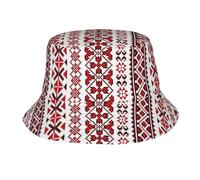 Buytruew Unisex Bucket Hat Traditional Romanian Folk Art Packable Sun Hat for Women Men Black