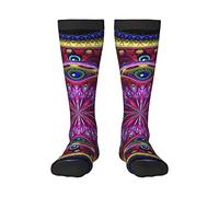 Buytruew Unisex Novelty Crew Socks, Psychedelic Trippy Mushroom Socks, Casual Funny Crazy Dress Socks for Men Women
