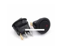 BUYTUS 100Pcs 23mm 12V Red Led Round Rocker Switch Dot Light 3 pins ON-OFF LED illuminated Car Dashboard Toggle SPST