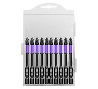 BUYTUS 10pcs Non-Slip PH2 Magnetic Batch Head Cross Screwdriver Bits Hardness Impact Drill Bit(70mm)