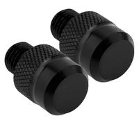 BUYTUS 1pair M10 X 1.25 Clockwise CNC Mirror Hole Plug 10mm Rearview Screws Compatible with Motorcycle Scooters Electric Bicycles Tricycles(Black)