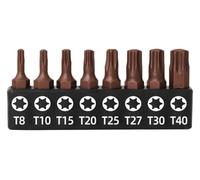 BUYTUS 8pcs 1/4 Screwdriver Bit Set S2 25mm Cross Hexagonal with Holder Hex Shand(Torx)