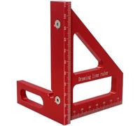 BUYTUS Carpenter Square -Woodworking Protractor Aluminum Miter Triangle Ruler 3D Multi Angle 45/90 Degree Layout Measuring(Red)