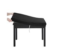 BUYUE Deluxe Piano Bench Cover, (50.8-27") L x 11.80" W x 15.70" W, Elastic Washable Rectangular Stool Cover (S, Black)