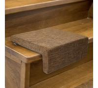 BUYUE Indoor Stair Floor Cushion, Luxury Friendly Woven Fabric High Density Foam Non-Slip Step Pad for Reading and Playing While on The Stairs, 12.6" X 10", Brown