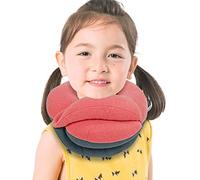 BUYUE Kids Travel Pillows for Airplane, 360° Head Support Sleeping Essentials for Boys Long Flight, Skin-Friendly Soft Neck Pillow for Traveling in Car Seat, (Small, Pink Grey, 40-100 lbs)
