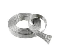BuyUneed Wire Shielding EMI RFI ESD Signal Screening Tinned Copper Metal Braid Ground Strap Cable Sleeve Mesh 5/16" ID (1/2 inch - 8ft)