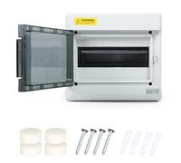 BuyWeek 9 Way Distribution Protection Box IP66 Waterproof DIN Rail Enclosure Outdoor Consumer Unit with Transparent Window Exposed Electrical Box for Indoor, Gardens, Garages(1 Row 9 Module)