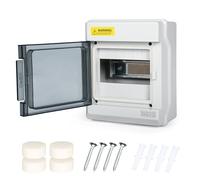 Buyweek Distribution Protection Box 1 Row 6 Module Electrical Enclosure IP66 Waterproof Fuse Box with Transparent Window, DIN Rail Enclosure for Gardens, Garages, Indoor, Outdoor